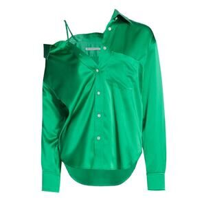 Alexander Wang Satin Poison Ivy Off The Shoulder Blouse Size XS